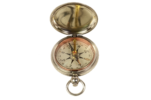 Antique Pocket Beautiful Wooden Compass Analog Clock Brass Navigation Pocket 